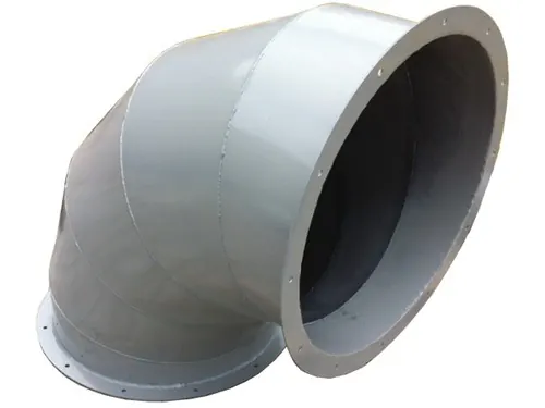 Curva de duto em chapa metálica com flange